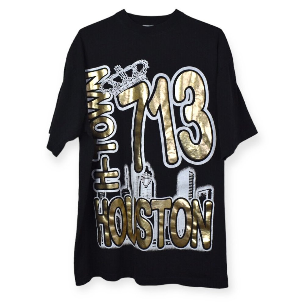 Pro Power Shirt 2XL Big Tall Mens Houston 713 Htown Graphic Skyline Texas